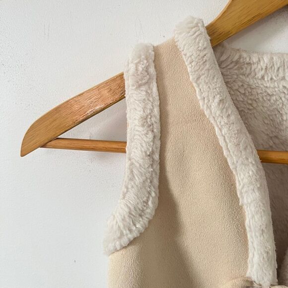 Haute Hippie Tan White‎ Sherpa Vest Jacket 4T - Picture 3 of 6
